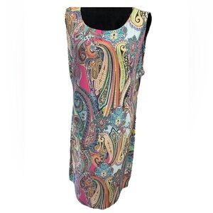 Tommy Hilfiger‎ ladies sleeveless paisley print dress size 16 colorful stretch